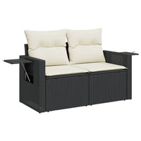 Set Divani da Giardino 9 pz con Cuscini Nero in Polyrattan 3224656