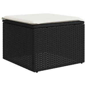 Set Divani da Giardino con Cuscini 7pz Nero Polyrattan 3224663