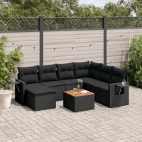 Set Divani da Giardino con Cuscini 8 pz Nero in Polyrattancod mxl 88967