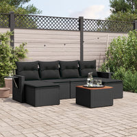 Set Divani da Giardino con Cuscini 7pz Nero Polyrattancod mxl 88968