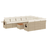 Set Divani da Giardino 11 pz con Cuscini Beige in Polyrattan 3224742