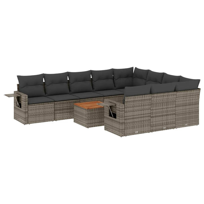 Set Divani da Giardino 11 pz con Cuscini in Polyrattan Nerocod mxl 88972