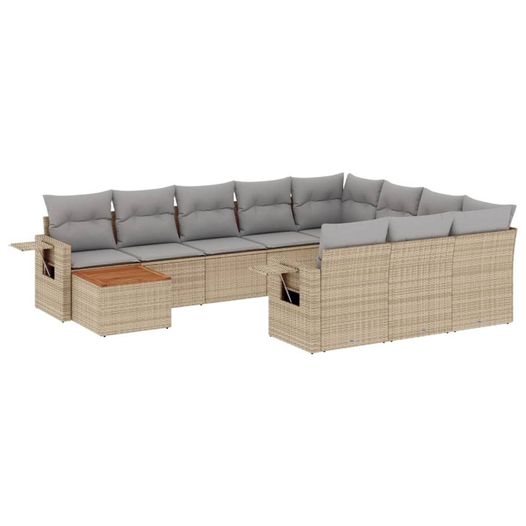 Set Divani da Giardino 11 pz con Cuscini Beige in Polyrattancod mxl 90214