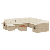 Set Divani da Giardino 12 pz con Cuscini Beige in Polyrattan 3224861