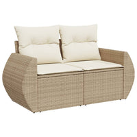 Set Divano da Giardino 6 pz con Cuscini Beige in Polyrattan 3224889