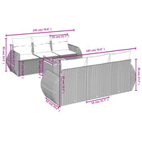 Set Divani da Giardino 7 pz con Cuscini Grigio in Polyrattan 3224898