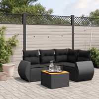 Set Divani da Giardino 5 pz con Cuscini in Polyrattan Nerocod mxl 114391