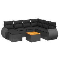 Set Divani da Giardino con Cuscini 8 pz Nero in Polyrattancod mxl 88698