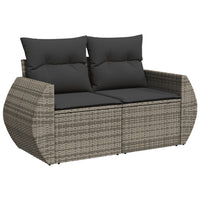 Set Divano da Giardino 9 pz con Cuscini Grigio in Polyrattancod mxl 90188