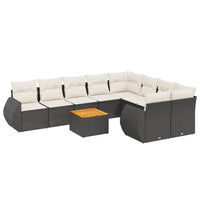 Set Divani da Giardino 10pz con Cuscini in Polyrattan Nerocod mxl 90215