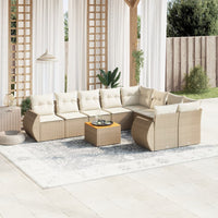 Set Divano da Giardino 10 pz con Cuscini Beige in Polyrattancod mxl 89796