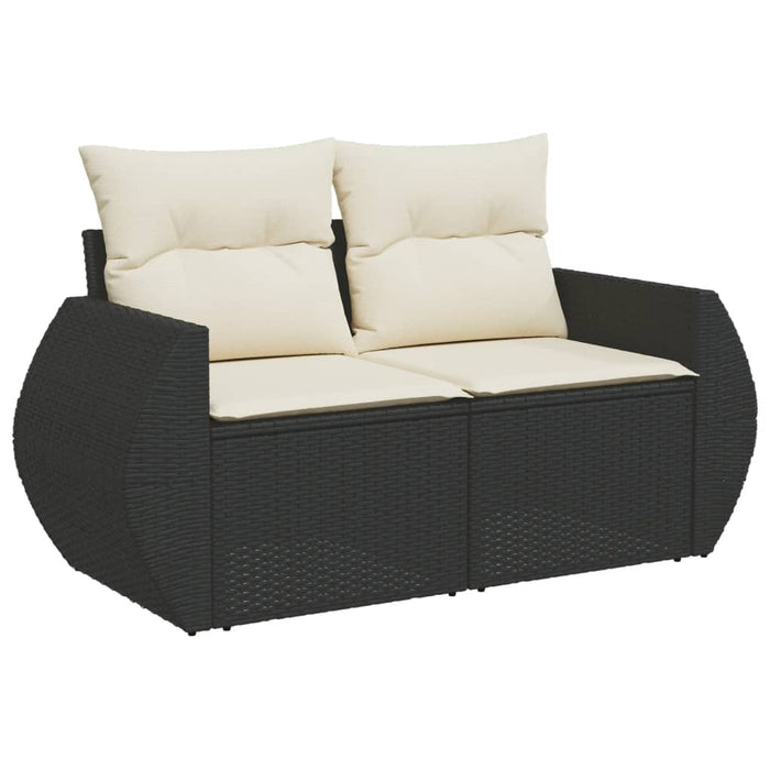 Set Divani da Giardino 11 pz con Cuscini in Polyrattan Nero 3225195