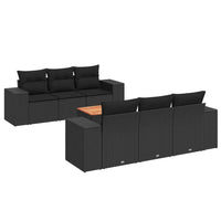 Set Divani da Giardino con Cuscini 7pz Nero Polyrattancod mxl 113382