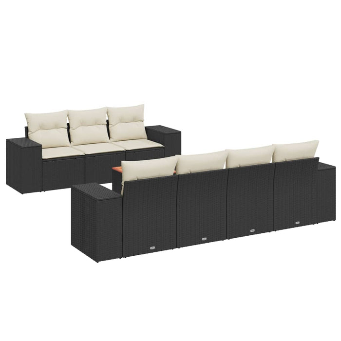 Set Divani da Giardino con Cuscini 8 pz Nero in Polyrattancod mxl 87779