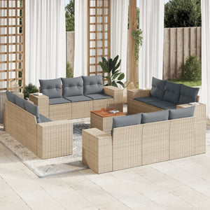 Set Divano da Giardino 13 pz con Cuscini Beige in Polyrattancod mxl 87617