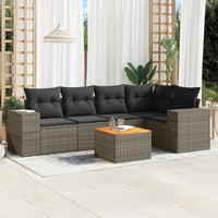 Set Divano da Giardino 6 pz con Cuscini Grigio in Polyrattan 3225437