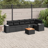 Set Divani da Giardino con Cuscini 7pz Nero Polyrattancod mxl 113386