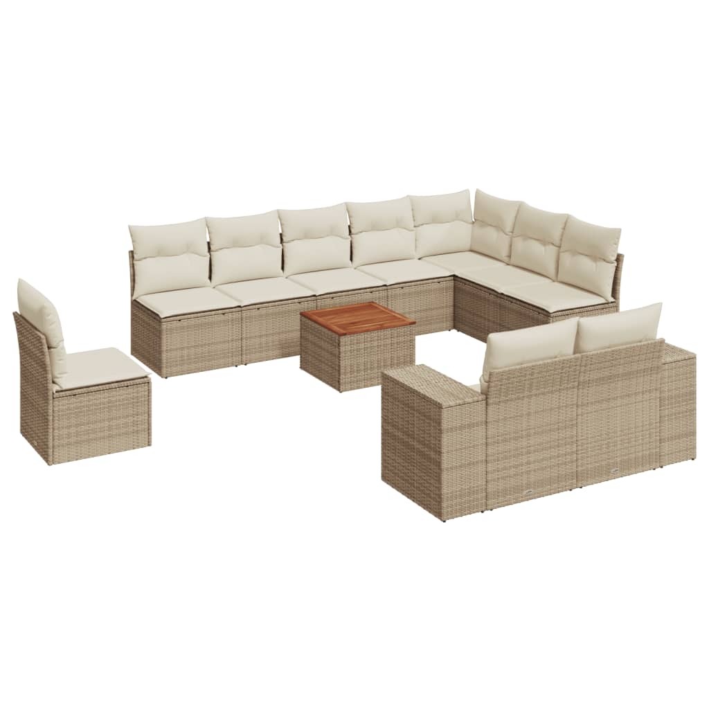 Set Divani da Giardino 11 pz con Cuscini Beige in Polyrattancod mxl 111870