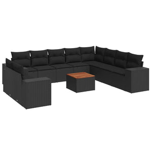 Set Divani da Giardino 11 pz con Cuscini in Polyrattan Nerocod mxl 112263