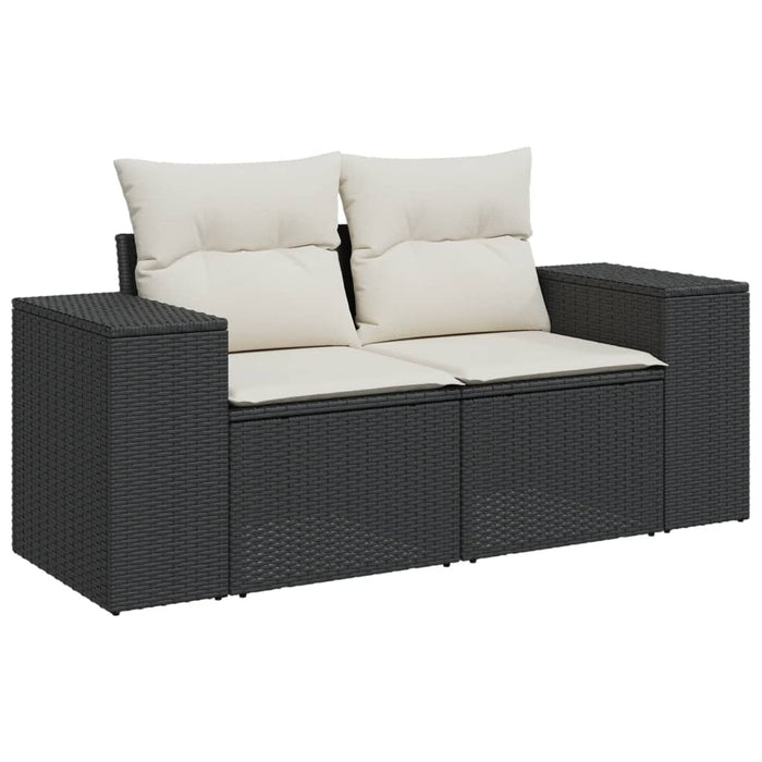 Set Divani da Giardino con Cuscini 8 pz Nero in Polyrattan 3225552