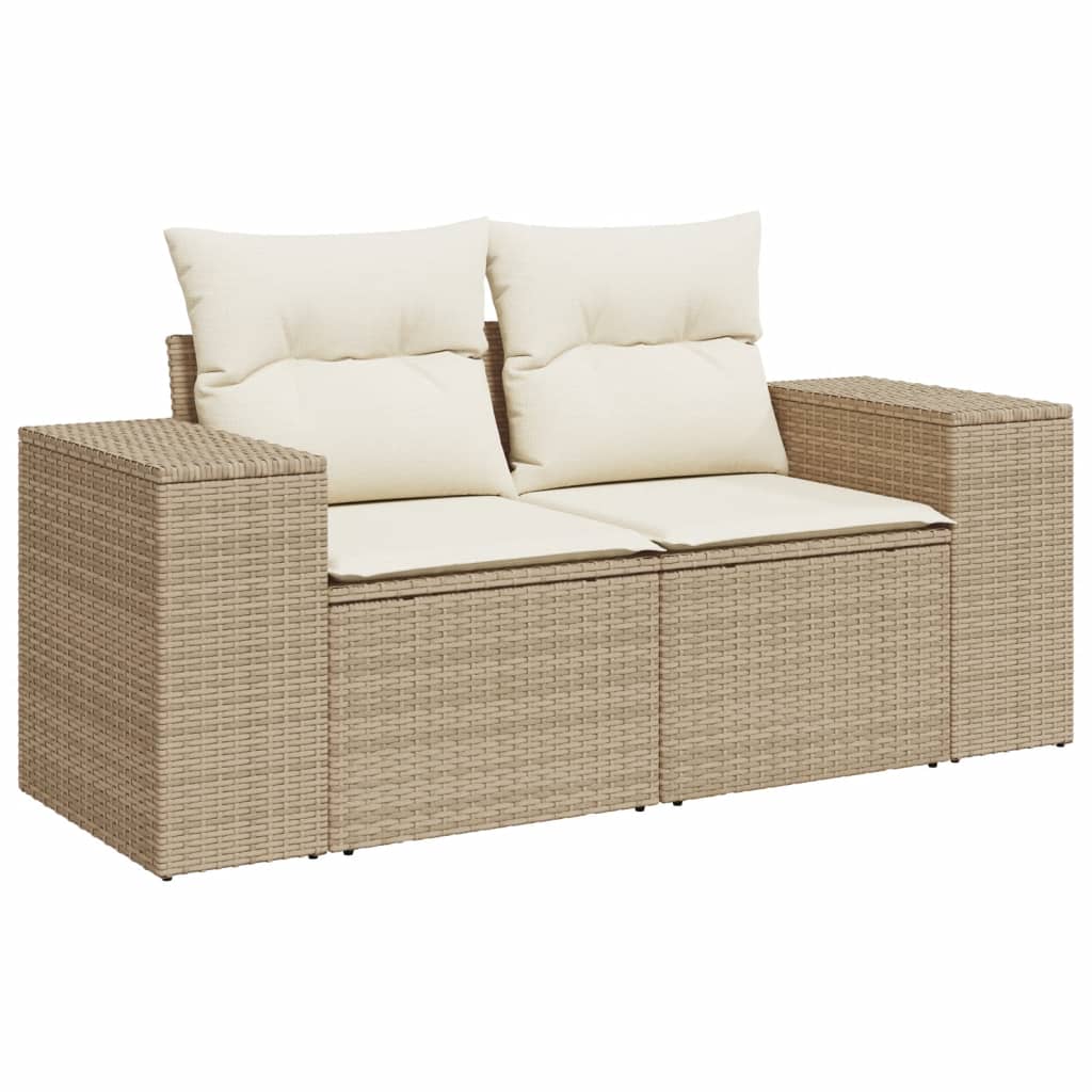 Set Divano da Giardino 8 pz con Cuscini Beige in Polyrattan 3225554