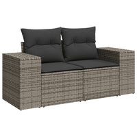 Set Divano da Giardino 8 pz con Cuscini Grigio in Polyrattan 3225556