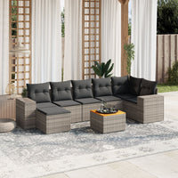 Set Divano da Giardino 8 pz con Cuscini Grigio in Polyrattancod mxl 113813