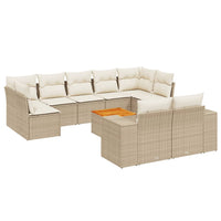 Set Divano da Giardino 10 pz con Cuscini Beige in Polyrattancod mxl 114815