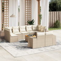 Set Divano da Giardino 10 pz con Cuscini Beige in Polyrattancod mxl 114815