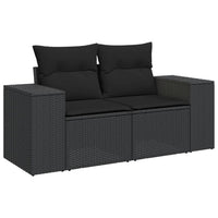 Set Divani da Giardino 11 pz con Cuscini in Polyrattan Nero 3225614