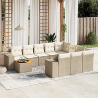 Set Divani da Giardino 11 pz con Cuscini Beige in Polyrattancod mxl 112691