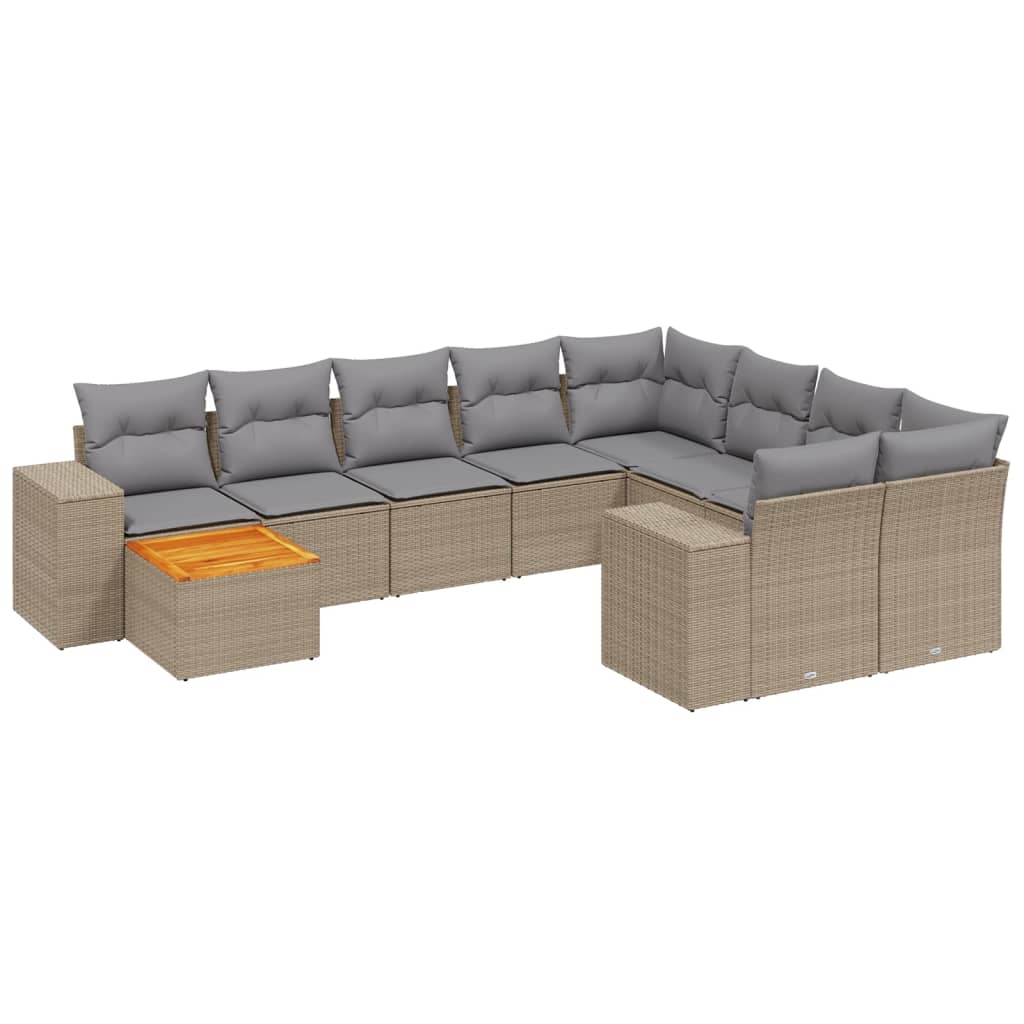 Set Divani da Giardino 11 pz con Cuscini Beige in Polyrattancod mxl 90237