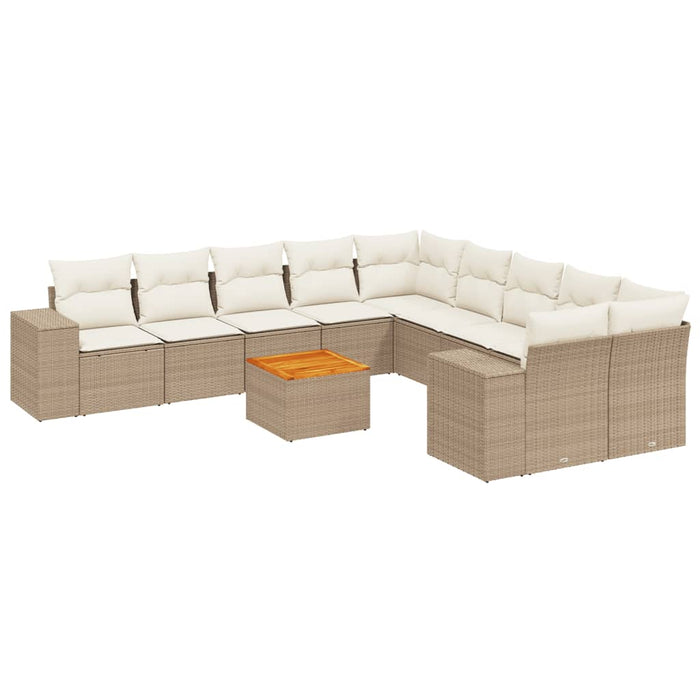 Set Divani da Giardino 11 pz con Cuscini Beige in Polyrattancod mxl 113820