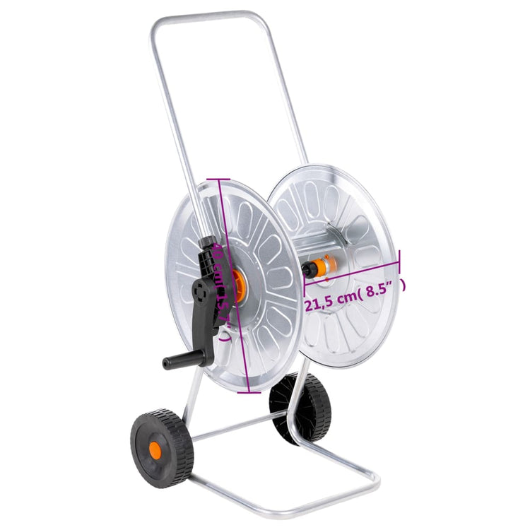 Carrello Avvolgitubo per Tubo Flessibile 60 m 1/2" in Acciaio 4005280