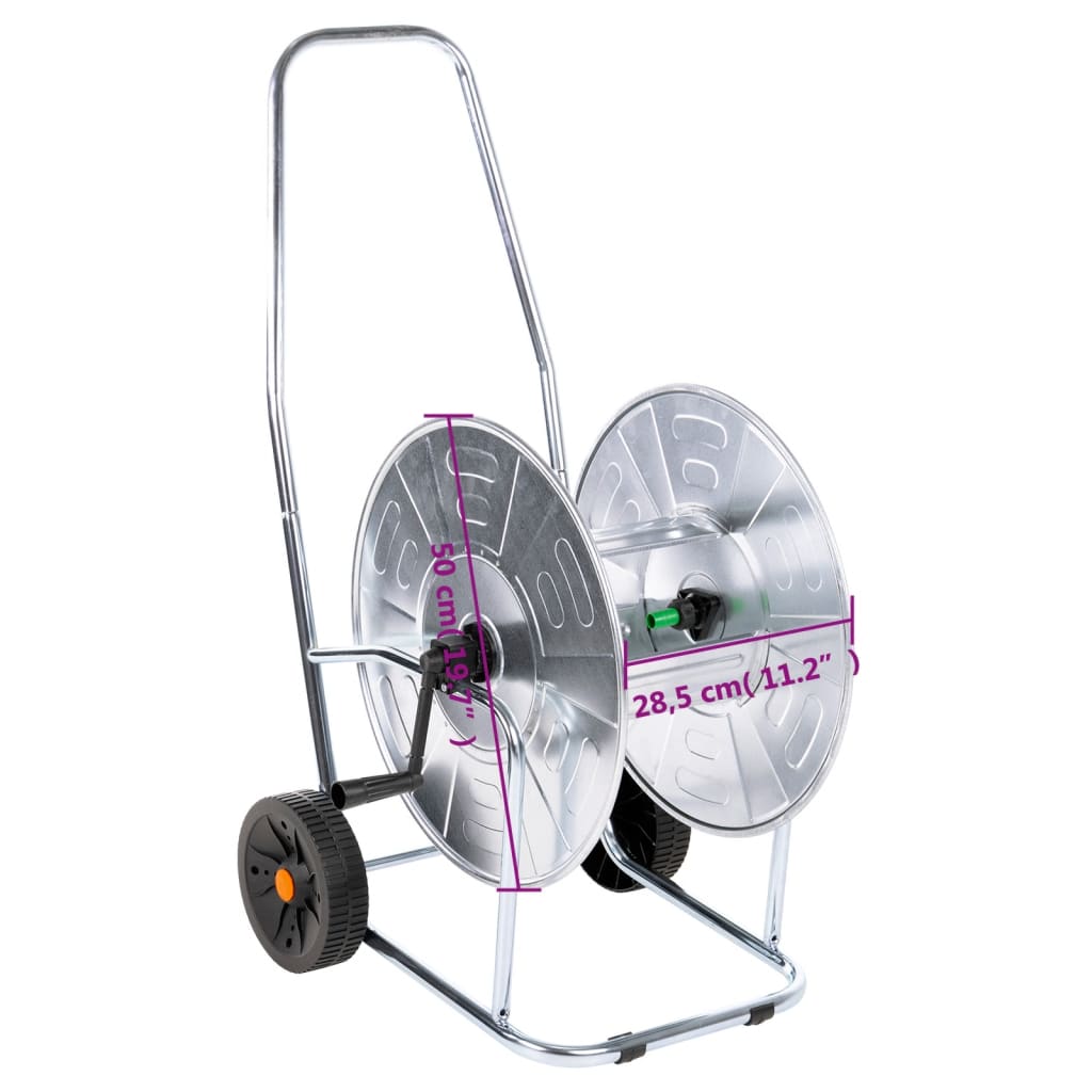 Carrello Avvolgitubo per Tubo Flessibile 80 m 3/4" in Acciaio 4005283