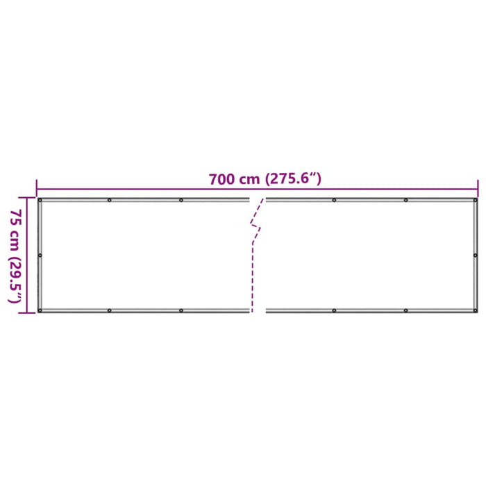 Paravento da Giardino Grigio 700x75 cm in PVC 4005384