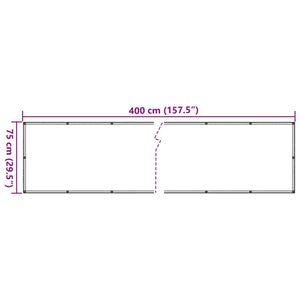 Paravento da Balcone Crema 400x75 cm in PVC 4005389