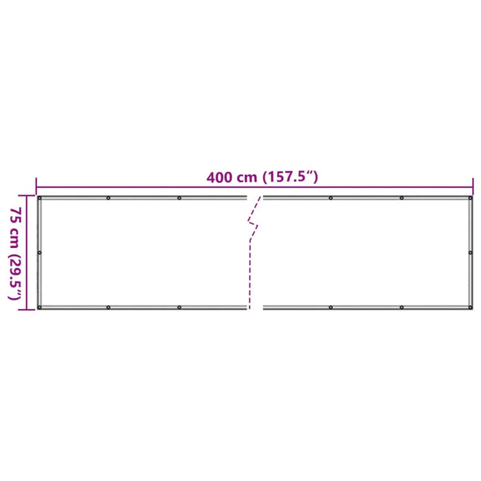 Paravento da Balcone Crema 400x75 cm in PVC 4005389