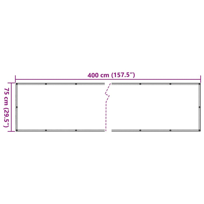 Paravento da Giardino con Aspetto Pietra Grigio 400x75 cm PVC 4005413