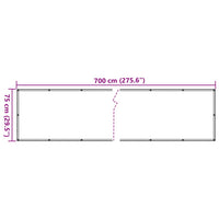 Paravento da Balcone con Aspetto Pietra 700x75 cm PVC 4005424