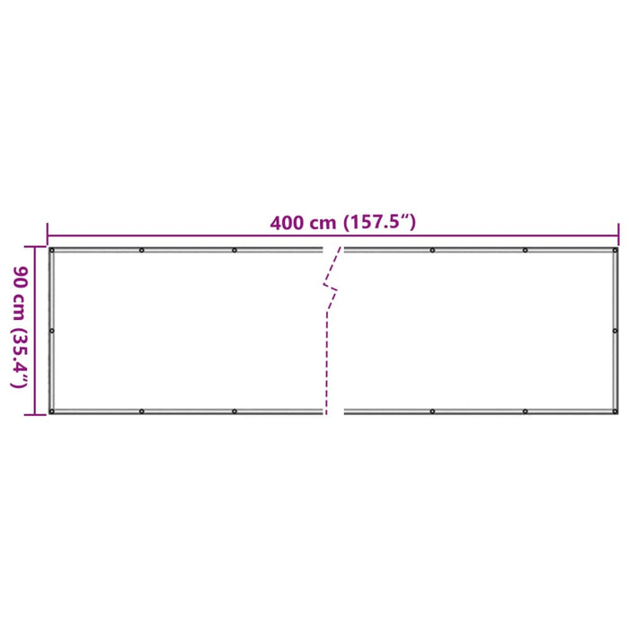 Paravento da Giardino Grigio 400x90 cm in PVC 4005437