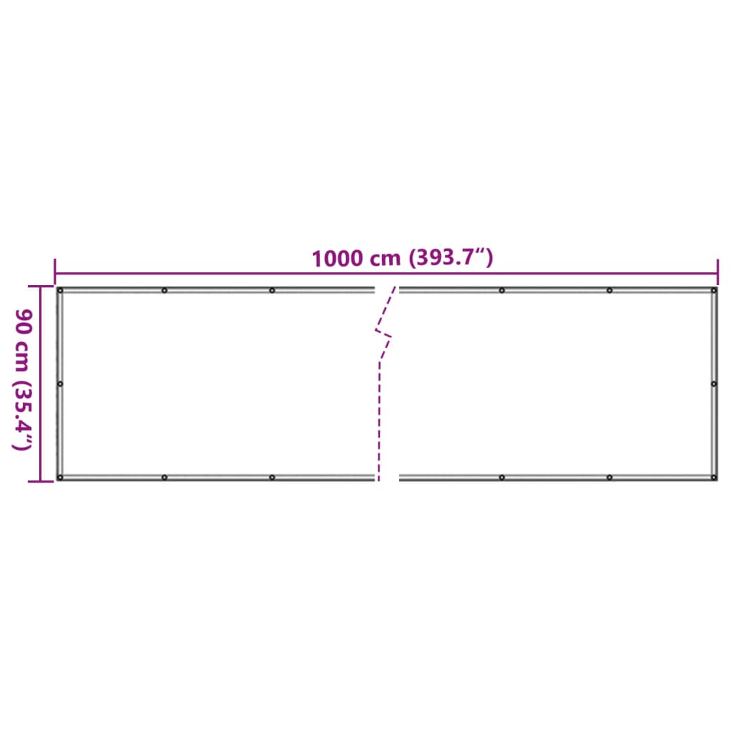 Paravento da Giardino Grigio 1000x90 cm in PVC 4005442