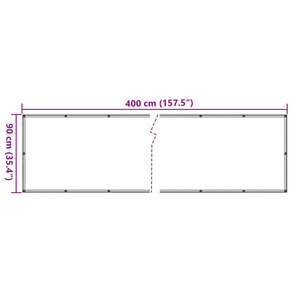 Paravento da Giardino Bianco 400x90 cm in PVC 4005453