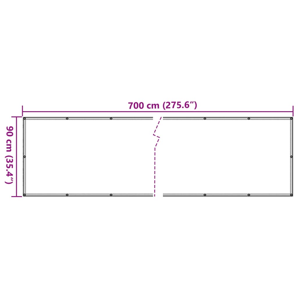 Paravento da Giardino Bianco 700x90 cm in PVC 4005456