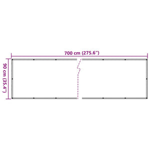 Paravento da Giardino Bianco 700x90 cm in PVC 4005456