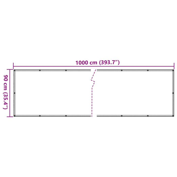 Paravento da Giardino Bianco 1000x90 cm in PVC 4005458