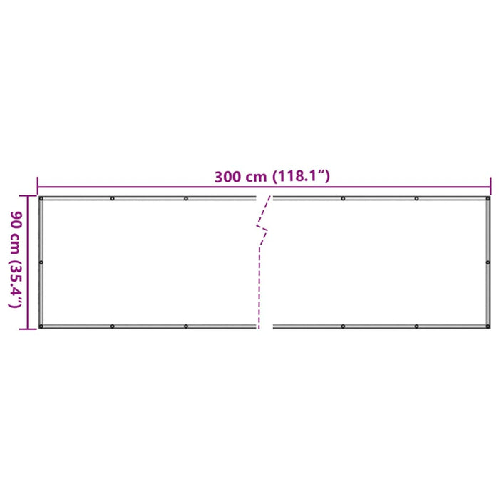 Paravento da Giardino con Aspetto Pietra Grigio 300x90 cm PVC 4005468