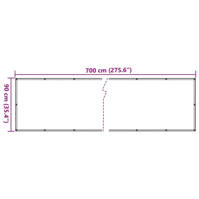 Paravento da Giardino con Aspetto Pietra Grigio 700x90 cm PVC 4005480