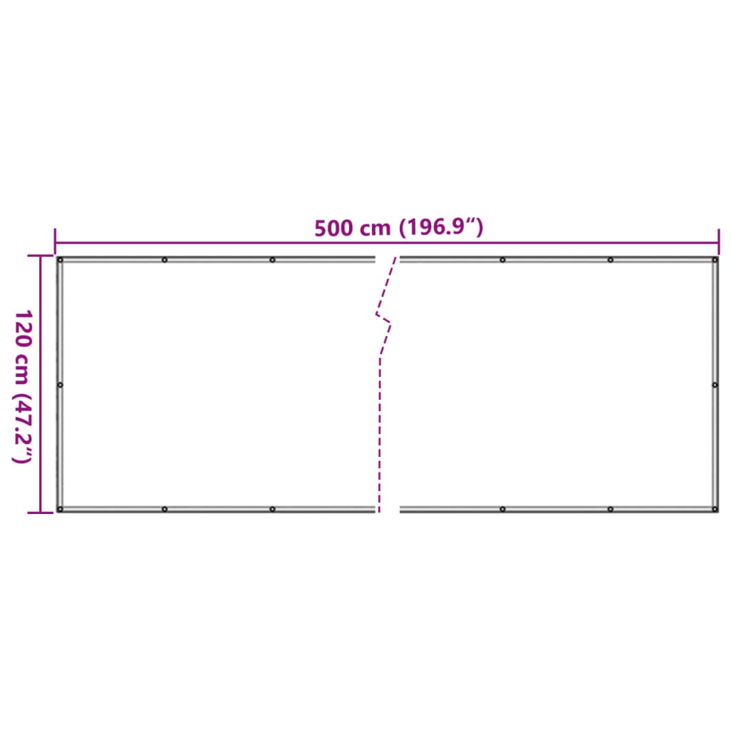 Paravento da Balcone Antracite 500x120 cm in PVC 4005486