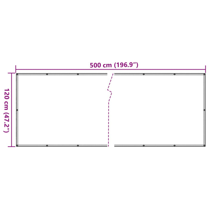 Paravento da Balcone Antracite 500x120 cm in PVC 4005486